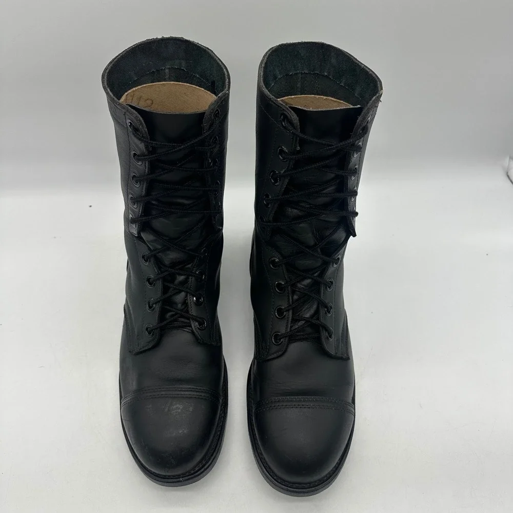 Vintage US Military Size 9. R January 1990 Capped Toe Black Leather Combat Boots